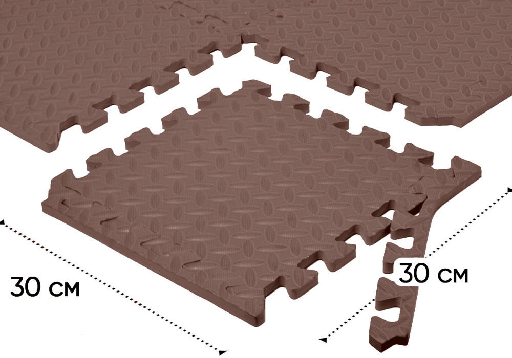Татамі мат EasyFit 8 шт (30х30х1 см) хвіст ластівки коричневий Коломия - фото 4