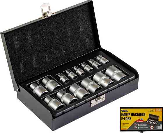 MASTERTOOL Набір головок торцевих E-TORX MASTERTOOL ¼" E4-E10 ½" E10-E22 CrV 14 шт металевий ке Коломия