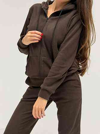 Жіночий повсякденний теплий костюм на флісі двійка Шоколад, 50/52 Одеса