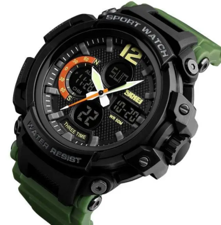 Чоловічий наручний годинник Skmei 1343 Halk Зелений Вінниця