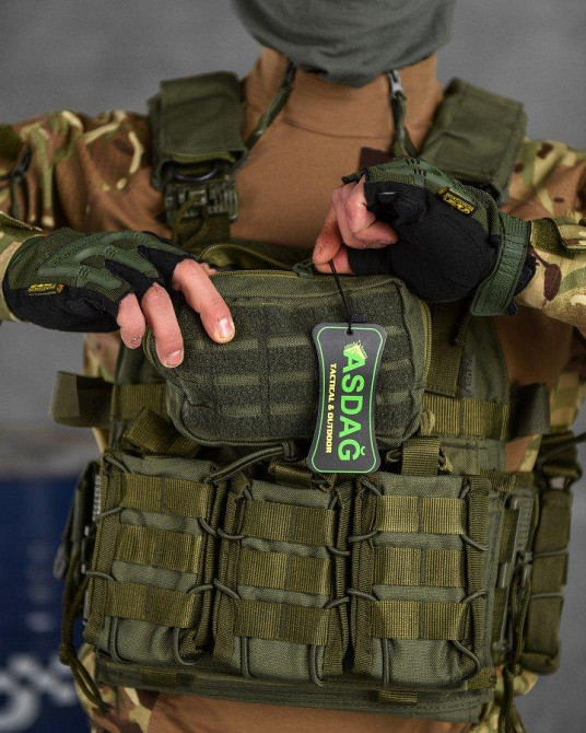 Тактична плитоноска з чотирма точками швидкого скидання Asdag oliva РН6329 Одеса - фото 8