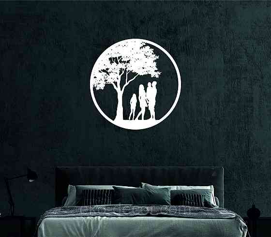 Декоративне настінне Панно «Родина», Декор на стіну 70*70 см, Білий Київ