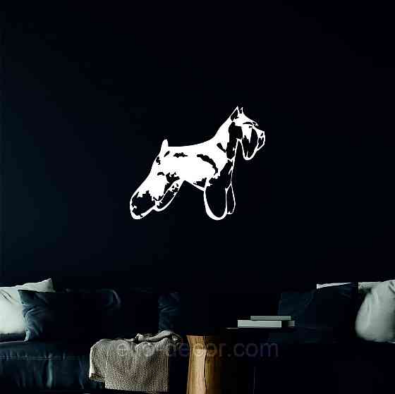 Декоративне настінне Панно «Шнауцер», Декор на стіну 90*82 см, Білий Київ