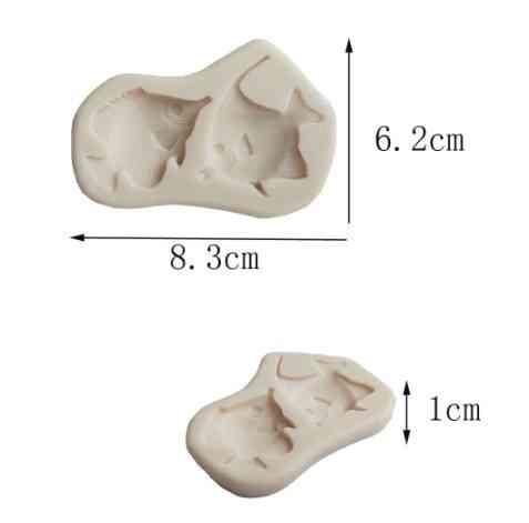Молд силиконовый Рыбки 83 на 62 мм серый Киев