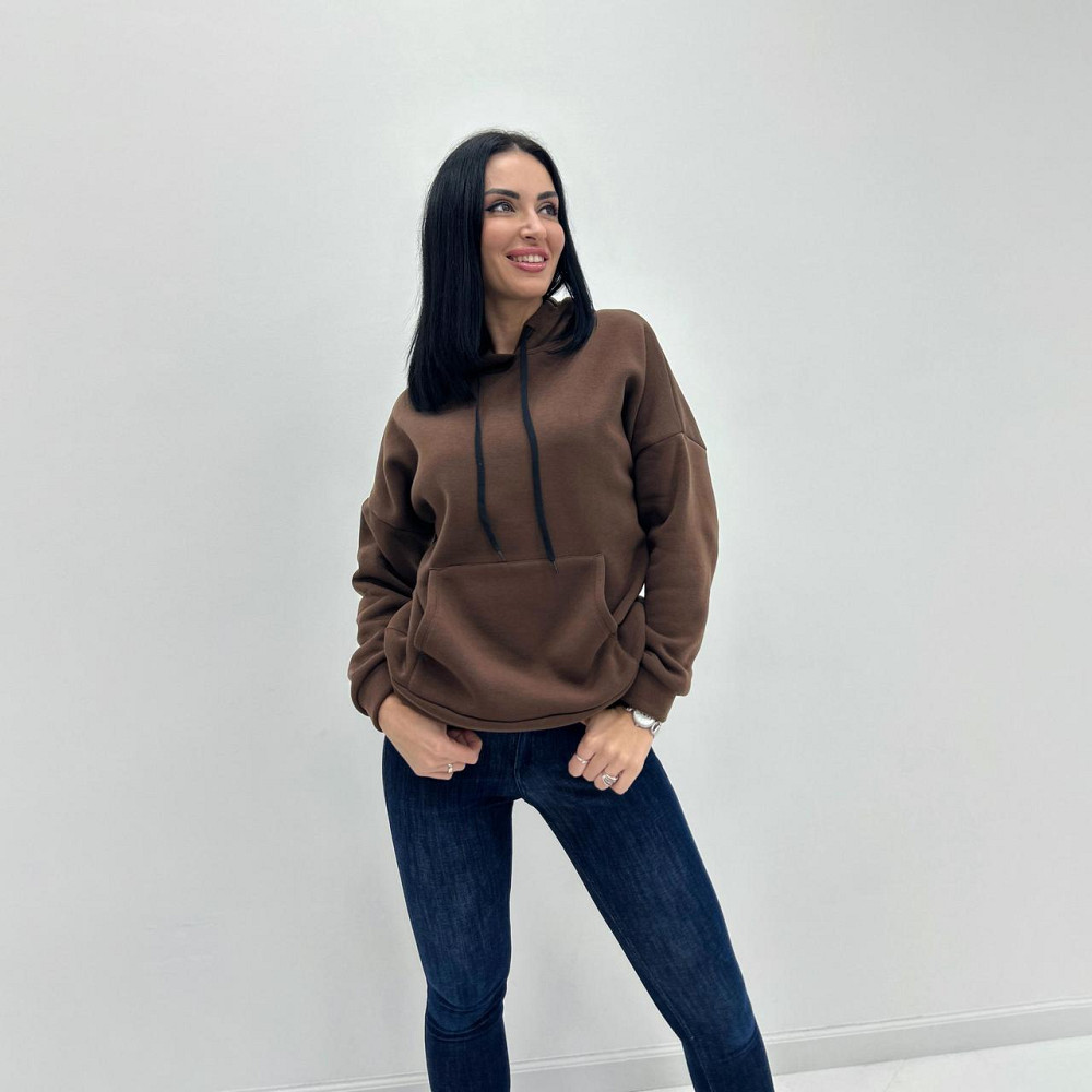 Однотонный батник с капюшоном 