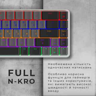 Клавиатура GamePro MK122R Red Swich Low Profile Wireless Dark Gray (MK122R) Винница