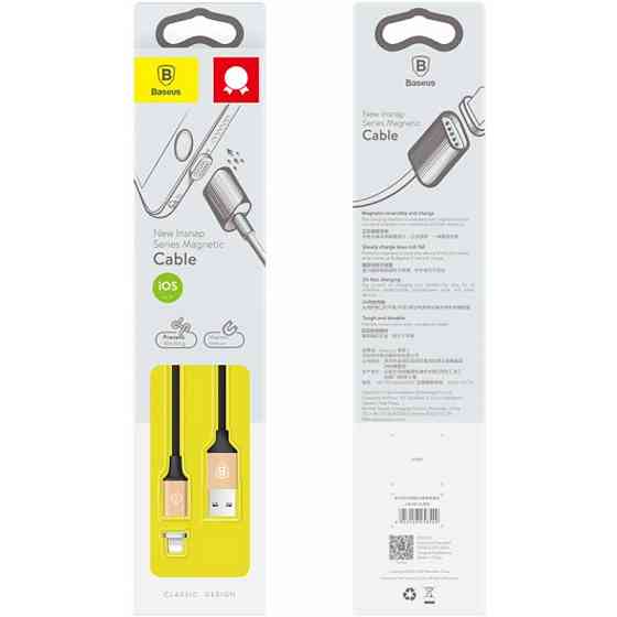 Кабель BASEUS Lightning Magnetic Cable 1.2M золото+черный CALNP-V1 Киев