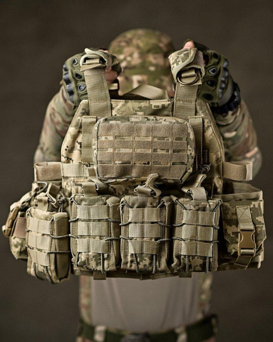 Тактична плитоноска з чотирма точками швидкого скидання Asdag піксель ТТ2615 Одеса - фото 1