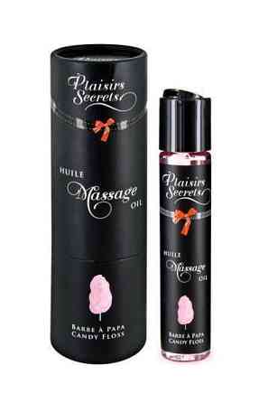 Массажное масло Plaisirs secrets Candy Floss (59 мл) с афродизиаками, съедобное, подарочная упаковка Sex Aura Киев