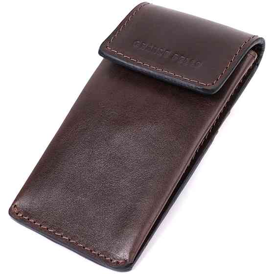 Оригінальна ключниця у вигляді футляра з натуральної шкіри GRANDE PELLE 22570 Коричневий Київ