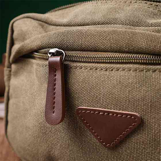 Чоловіча барсетка на два відділення з якісного текстилю Оливковий (Vintage) Київ