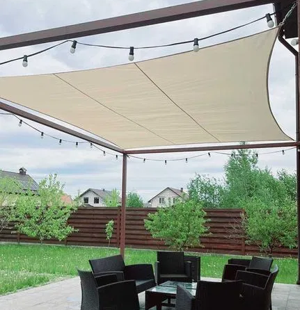 Тент навес затеняющий водонепроницаемый прямоугольный 4х5м Оксфорд (Бежевый) Киев - изображение 2