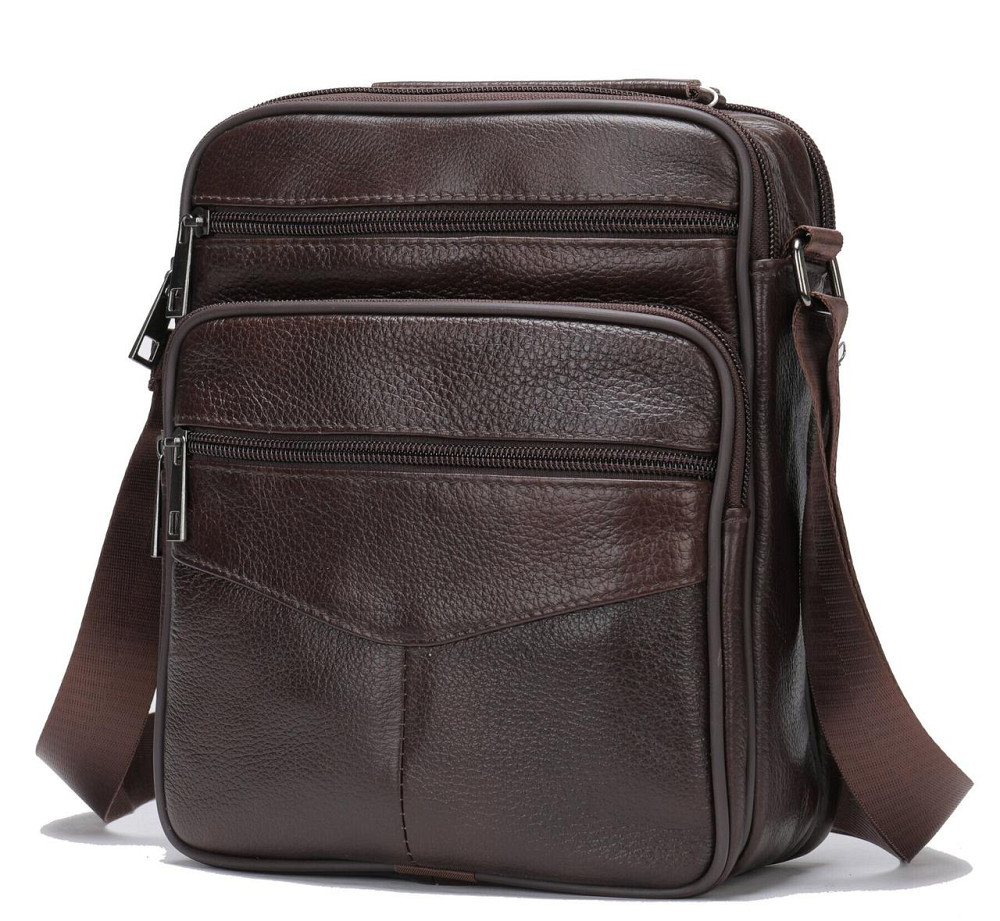 Мессенджер мужской с двумя карманами 14706 Vintage Коричневый Киев - изображение 7