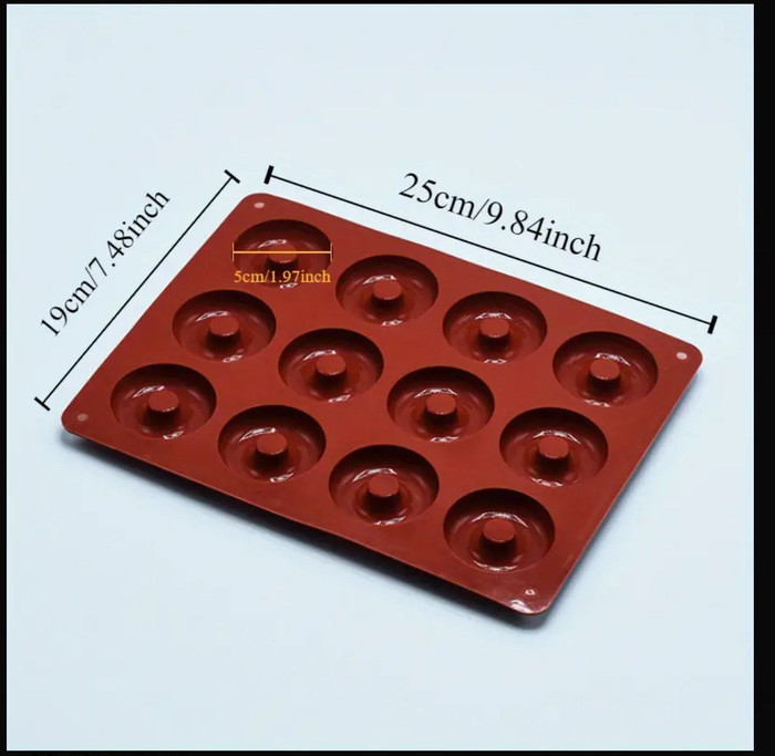 Силіконова форма 25×19 см на 12 осередків у вигляді пончиків для цукерок, мармеладу, випічки та інших солодощів Одеса - фото 3