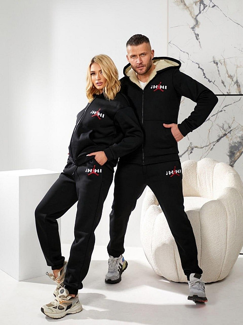 Женский повседневный теплый костюм Тринитка на флисе Черный, 44/46 Одесса - изображение 3