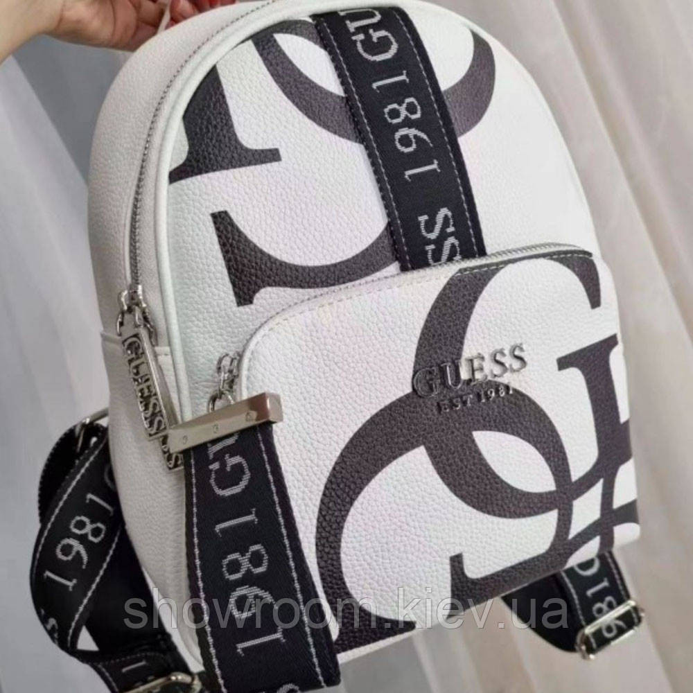 Женский небольшой рюкзак Guess (8119) белый Киев - изображение 5