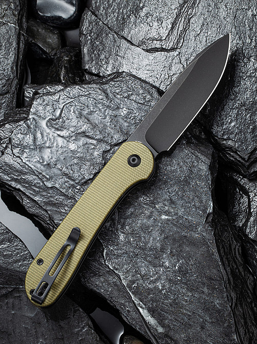 Ніж складаний туристичний Civivi Elementum Pocket, (8.9 см) 14C28N / Micarta оливковий Київ - фото 2