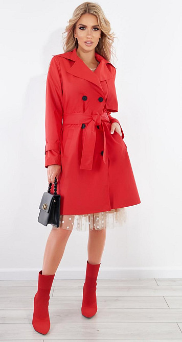 Стильний червоний тренч (42) Київ - фото 5