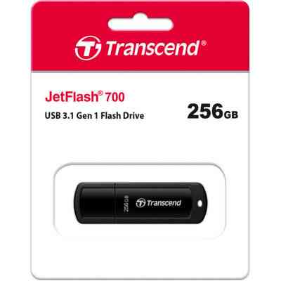 USB флеш накопитель Transcend 256GB JetFlash 700 Black USB 3.1 (TS256GJF700) Винница