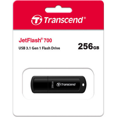 USB флеш накопитель Transcend 256GB JetFlash 700 Black USB 3.1 (TS256GJF700) Винница - изображение 4