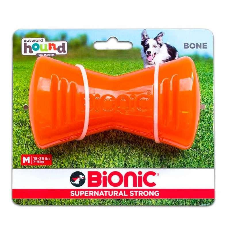 Игрушка для собак суперпрочная кость с отверстиями для лакомств Bionic Opaque Bone (Бионик Опак Боне) Оранжевый Запорожье - изображение 8