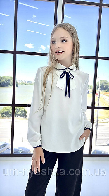 Гарна шкільна блузка з довгим рукавом 134-140 Кривий Ріг - фото 7