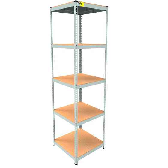 Металевий стелаж Emby Light Series (розмір 2400х600x600мм) 5 полиць ДСП до 100кг Білий Київ