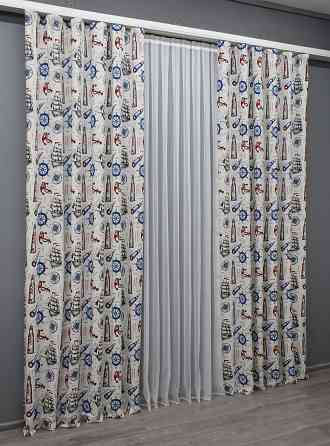 Комплект готовых фото-штор VR-Textil Sea Travel № 1498ш Разноцветный 150х275 см 2 шт (33-0398) Киев