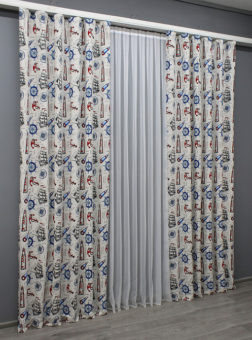 Комплект готовых фото-штор VR-Textil Sea Travel № 1498ш Разноцветный 150х275 см 2 шт (33-0398) Киев - изображение 4