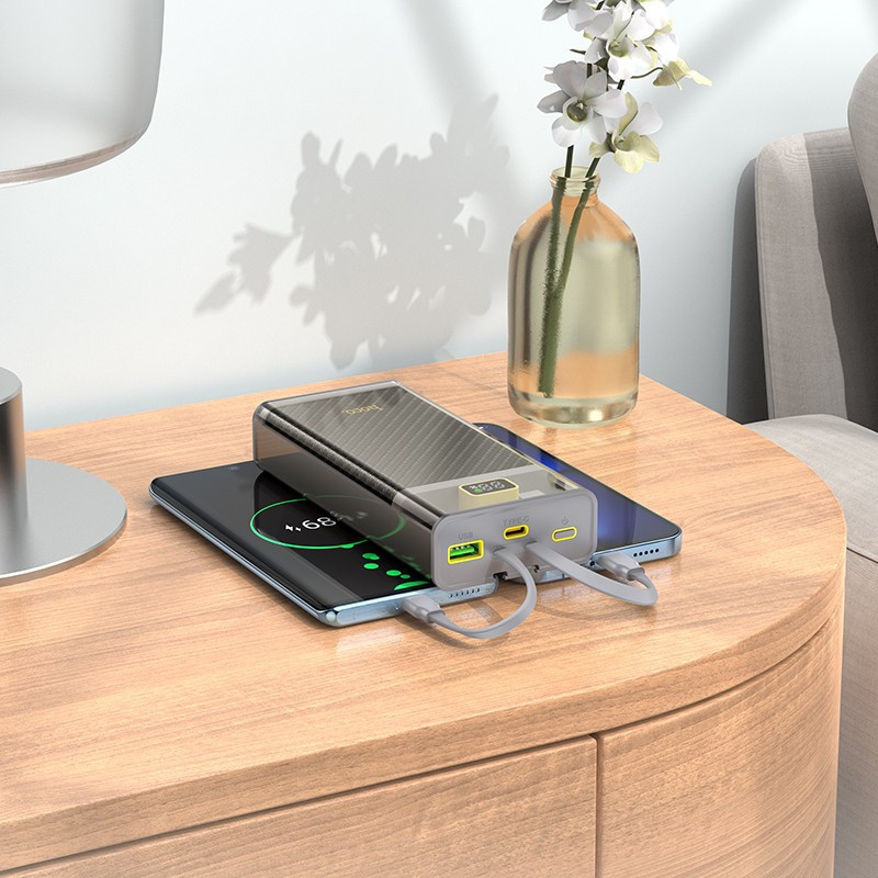 Зовнішній акумулятор HOCO J104A Discovery edition 22.5W fully compatible power bank with cable(20000mAh) Gray Київ - фото 8
