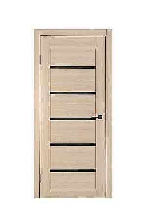 Дверь Реликт Лайн 30 Акация + Черное стекло 80*200 см Двери межкомнатные для дома Полотно дверное Киев