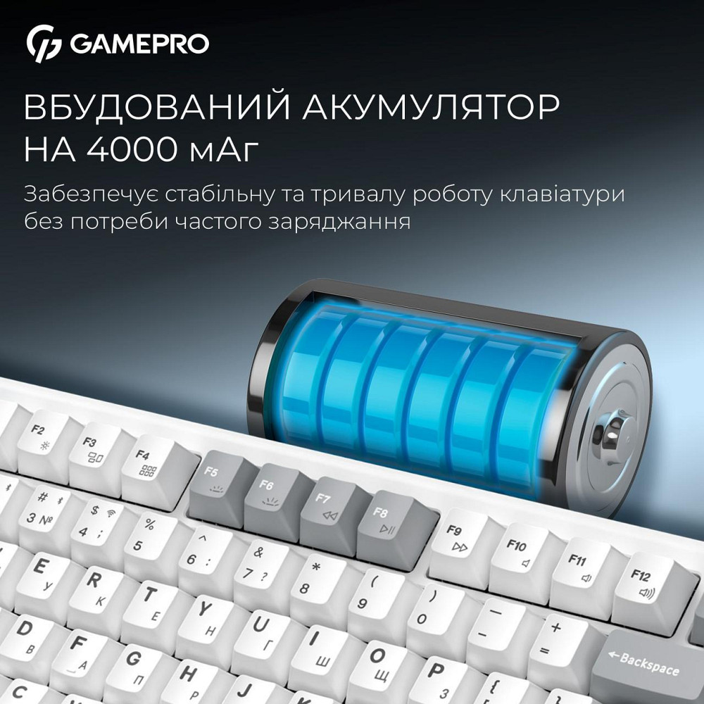 Клавіатура бездротова GamePro Asgard Yord Keychron Super Red Switch White (MK266WH) ( 10086 ) Харків - фото 4