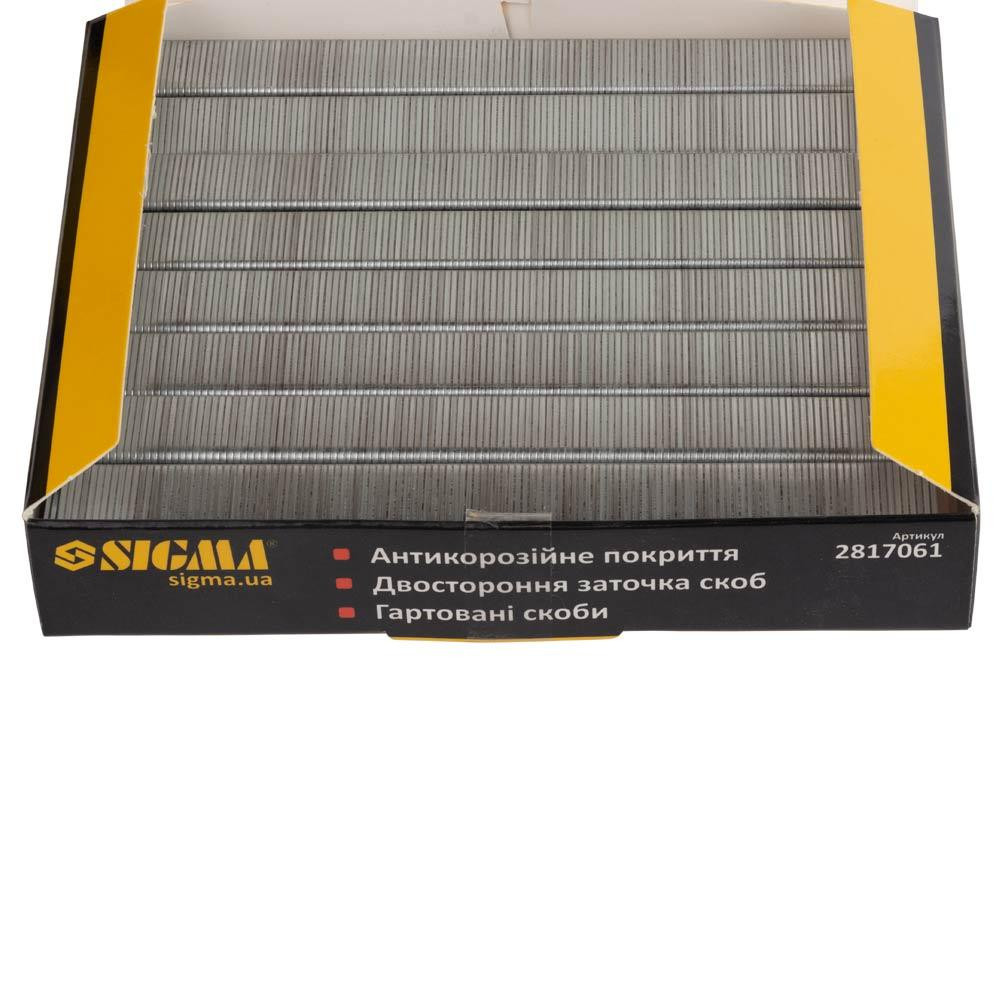 Скоби 6 × 12.8 мм для пневмостеплера 5000 шт SIGMA (2817061) Київ - фото 3
