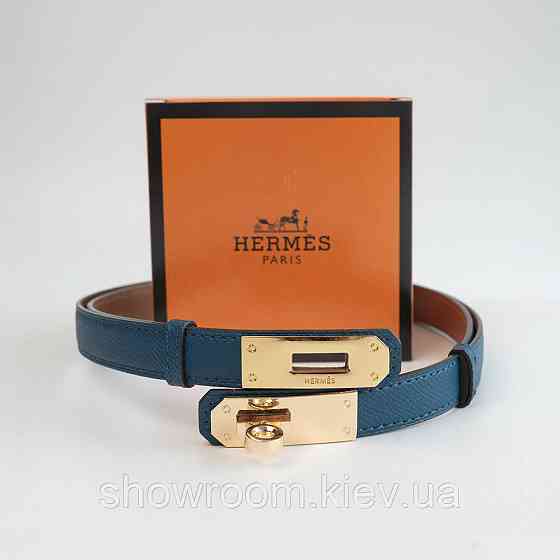 Женский кожаный ремень синий с пряжкой (280-1) Киев