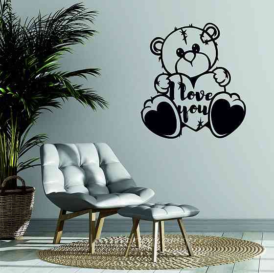 Декоративное настенное Панно «Мишка» Декор на стену 70*64 см, Черный Киев