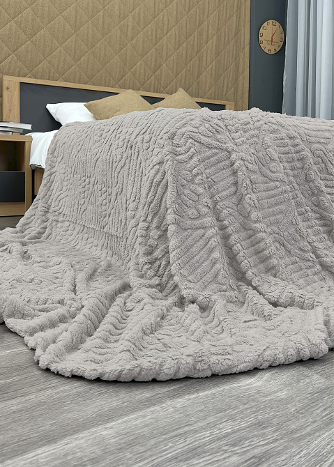 Плед 200х230 см (+-10см) "Косичка" колір сірий (87-341) Київ - фото 6