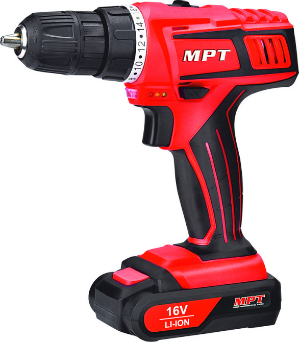 MPT Дриль-шуруповерт акумуляторний MPT 16 V Li-ion 1.5 Аг 2 швидкості 0-400/1450 об/хв 10 мм 2 Коломия - фото 7