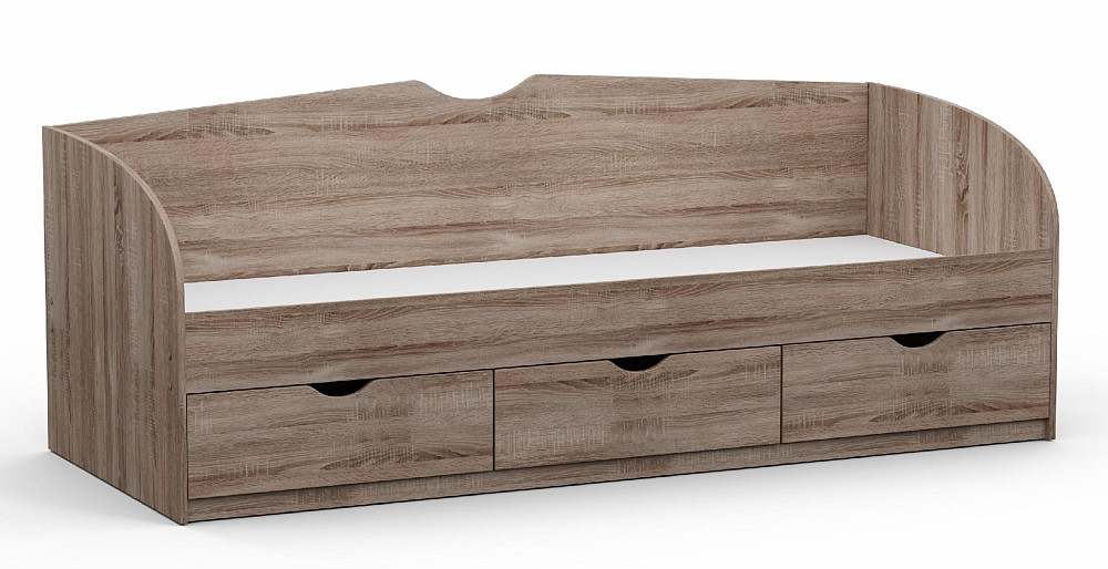 Кровать односпальная L-8, Дуб Сонома Трюфель, 2030х834х766 Львов - изображение 1