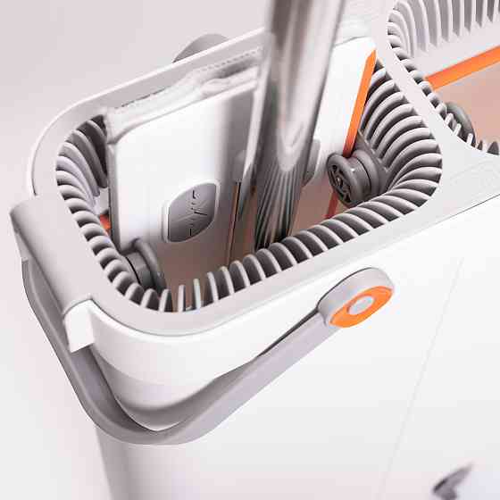 Household Швабра з відром для миття підлоги з віджимом, плоска насадка з мікрофібри, набір для Коломия