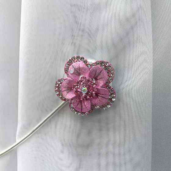 Магніти для штор та гардин "Flowers" набір 2 шт Рожевий (81-184) Київ