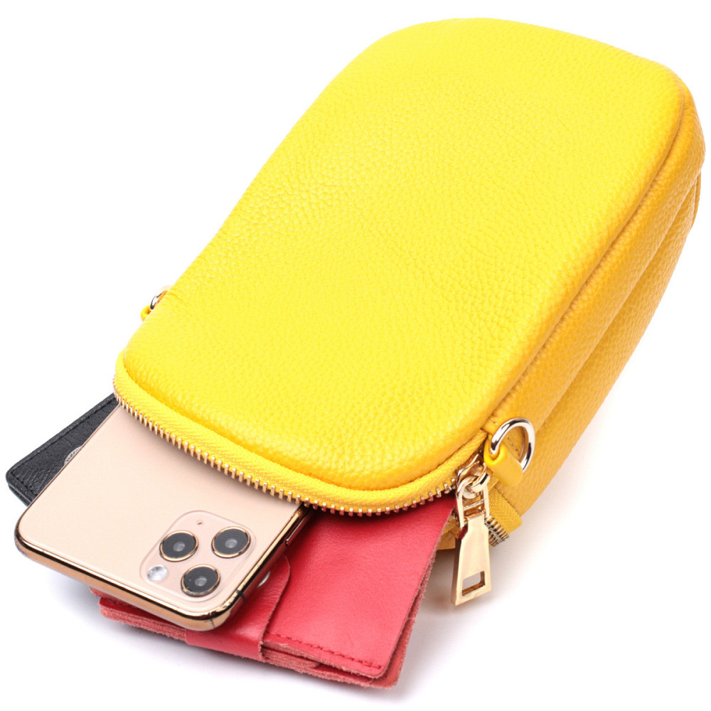 Оригинальная сумка для женщин из мягкой натуральной кожи Vintage 22342 Желтый Киев - изображение 7