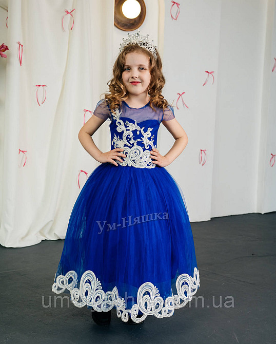 Дитяча синя сукня 3Д-Мереживо 116-134 Кривий Ріг - фото 8
