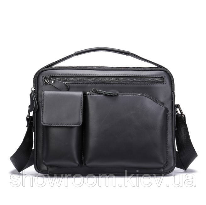 Чоловіча горизонтальна шкіряна сумка Leather Collection (5045) Київ - фото 1