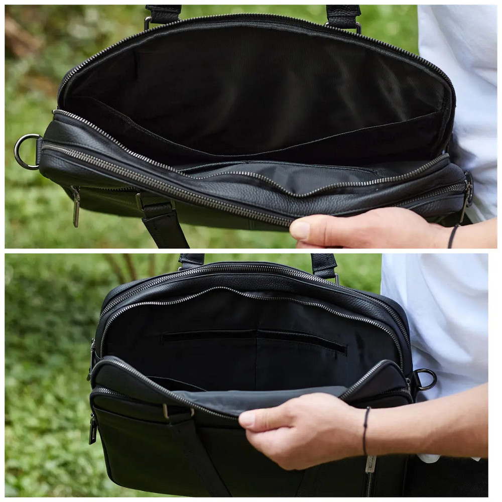 Деловая мужская кожаная сумка портфель для ноутбука и документов Горизонтальная кожаная мужская сумка портфель Киев - изображение 6