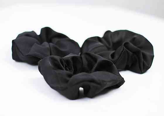 Шовкові гумки для волосся Чорний Харків