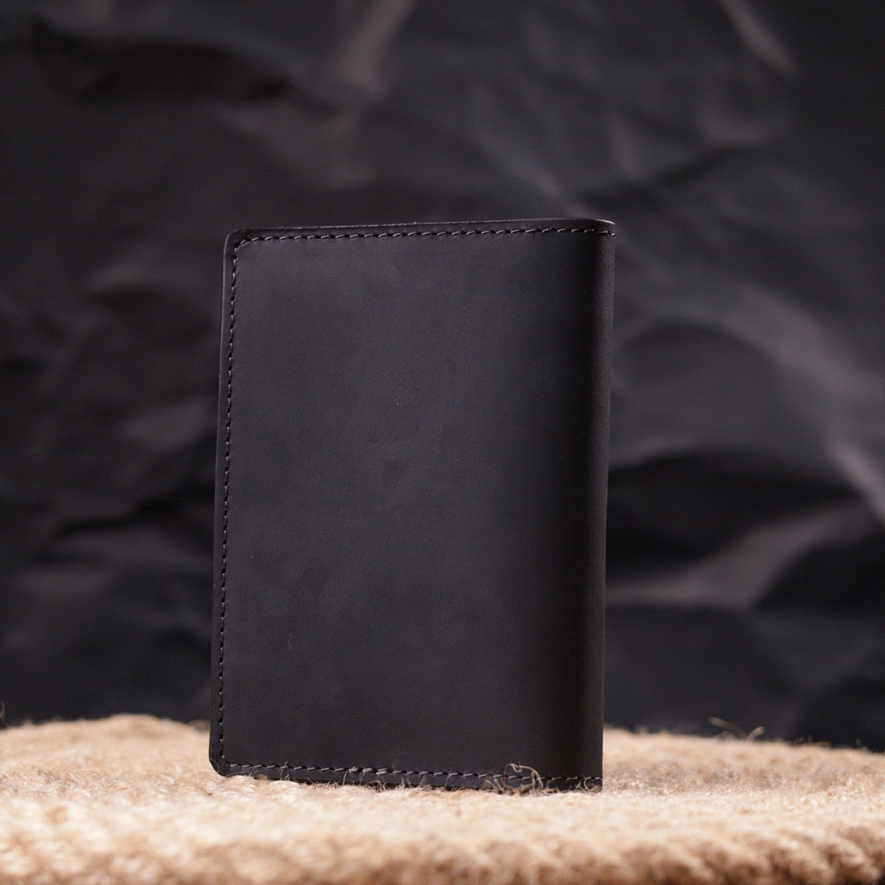 Обложка из винтажной кожи на военный билет Слава ЗСУ GRANDE PELLE 16750 Черная Киев - изображение 2