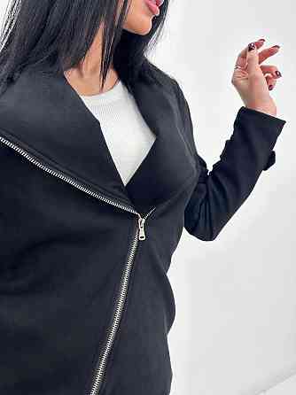 Замшевая куртка-жакет Nessa батал 50-52, Черный Киев