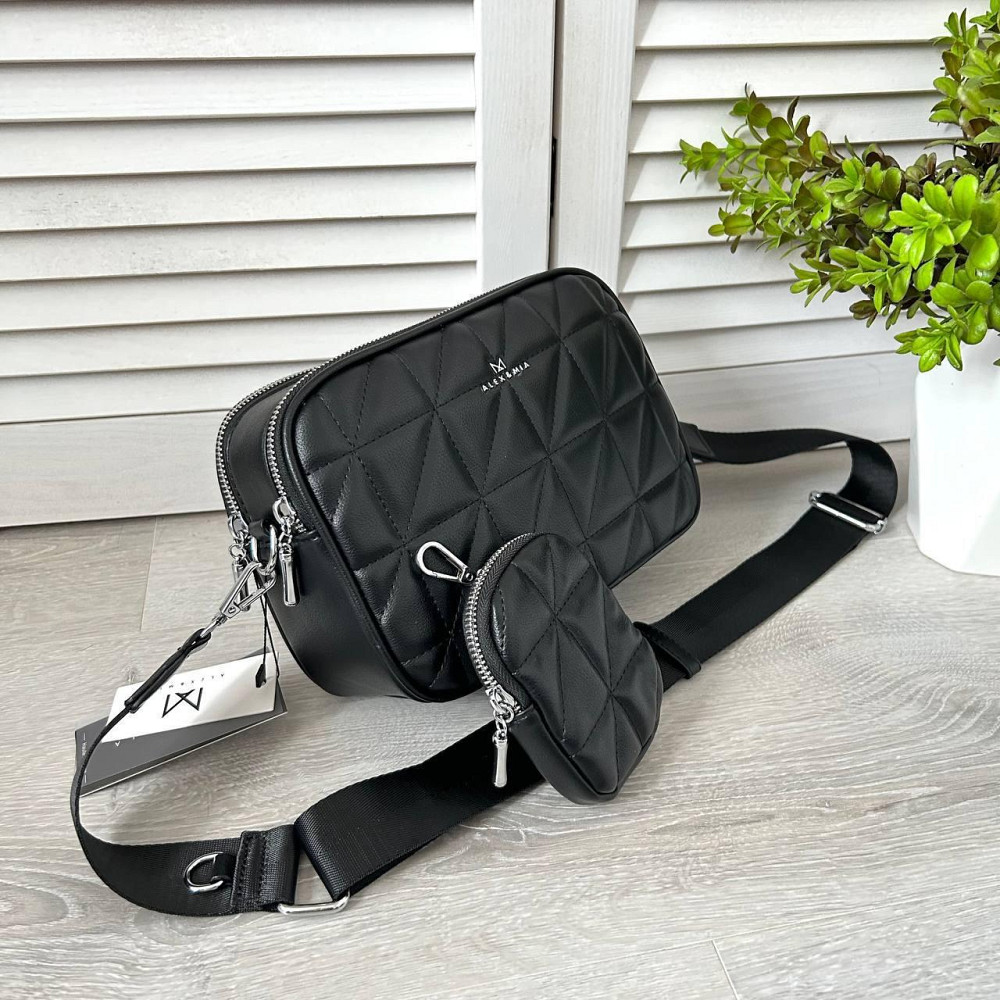 Брендова жіноча сумка крос-боді. Жіноча чорна сумка маленька через плече. 8862 Київ - фото 7