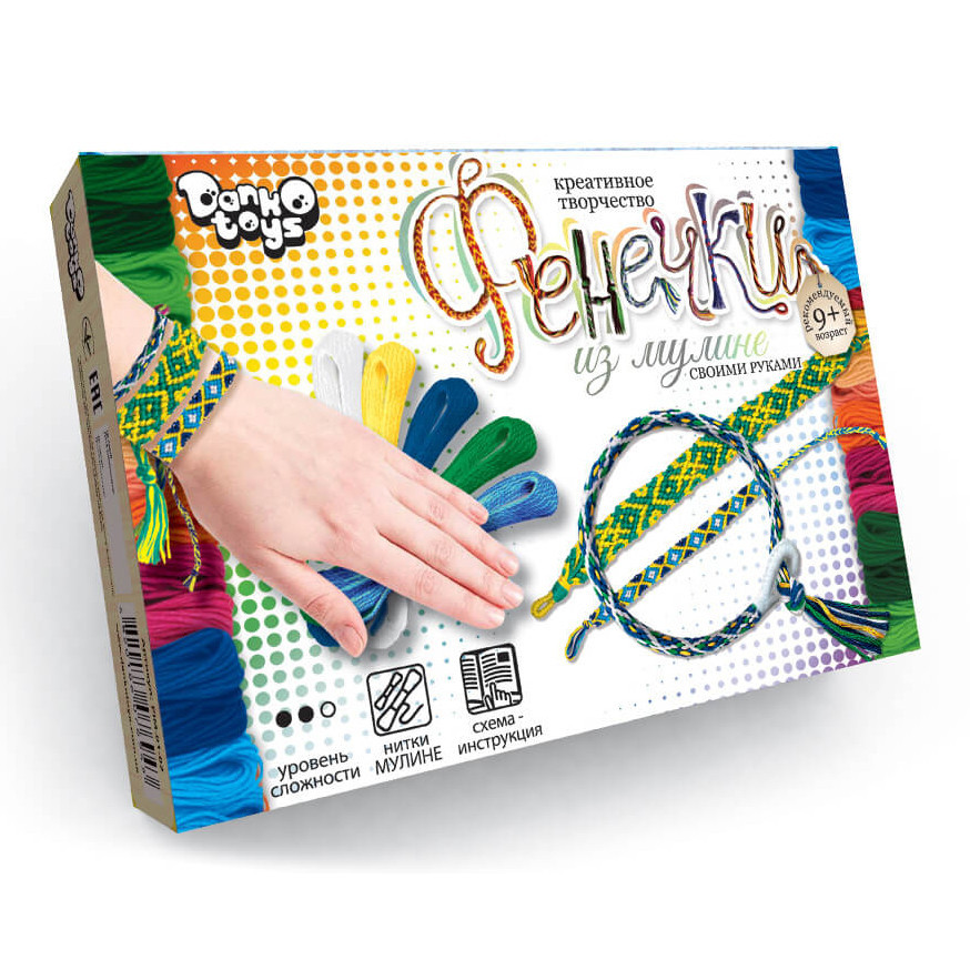 Набір креативної творчості "Фенечки" Danko Toys FIM-01-01-08 з муліне Вид 2 Вінниця - фото 1