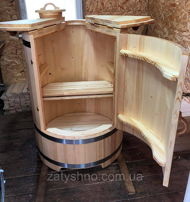 Фитобочка  деревянная круглая натуральная ( 90 см) Киев - изображение 1